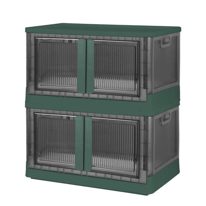 2-Piece: Foldable Stackable Storage Bins with Lid