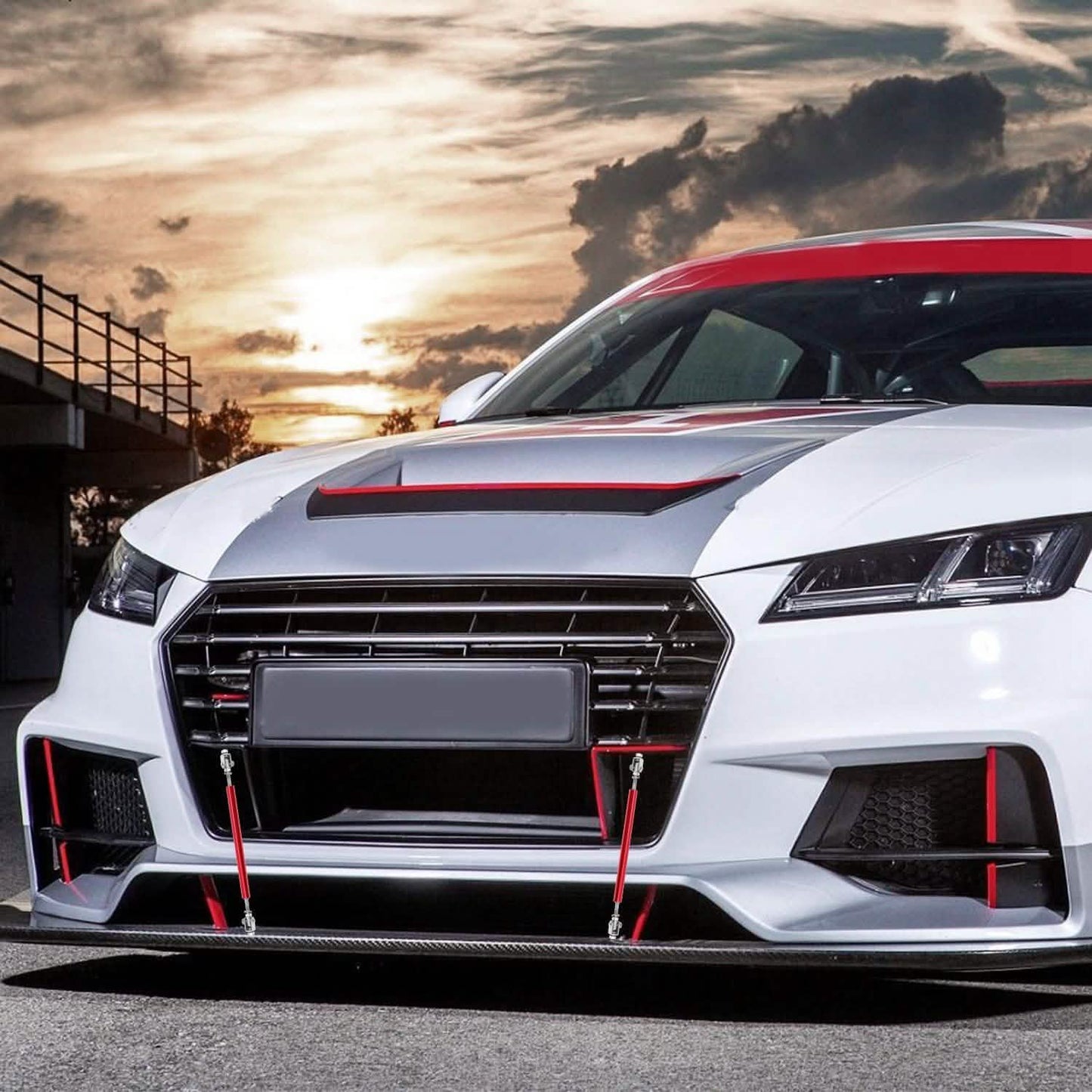 2-Piece: Front Bumper Lip Splitter Rod