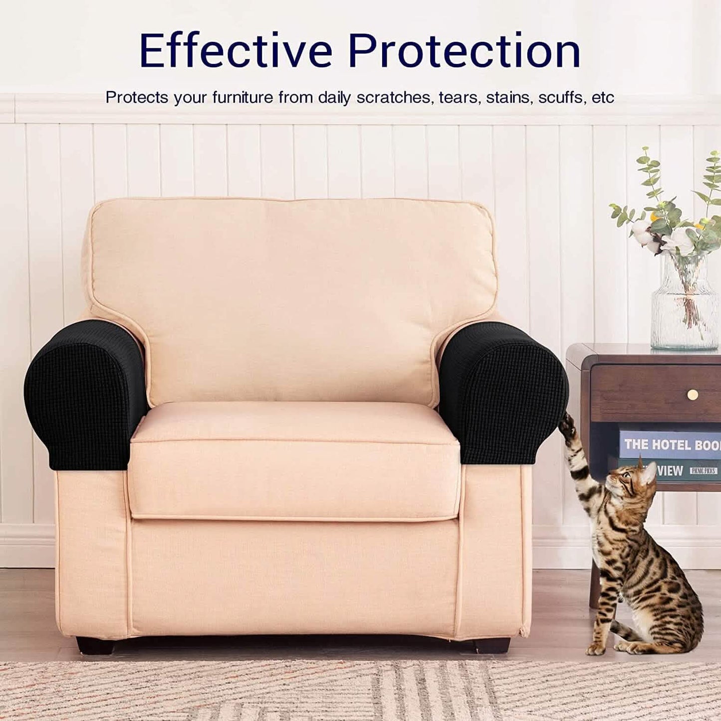 2-Piece: Jacquard Sofa Armrest Slipcover