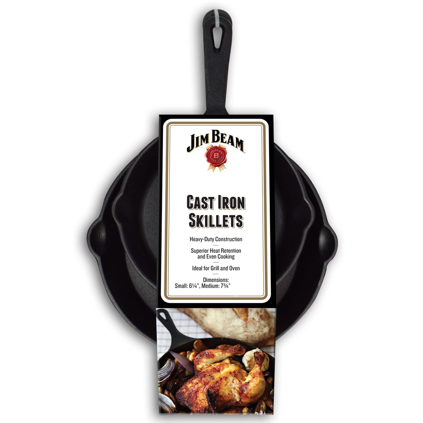 2-Piece: Jim Beam Cast Iron Skillets