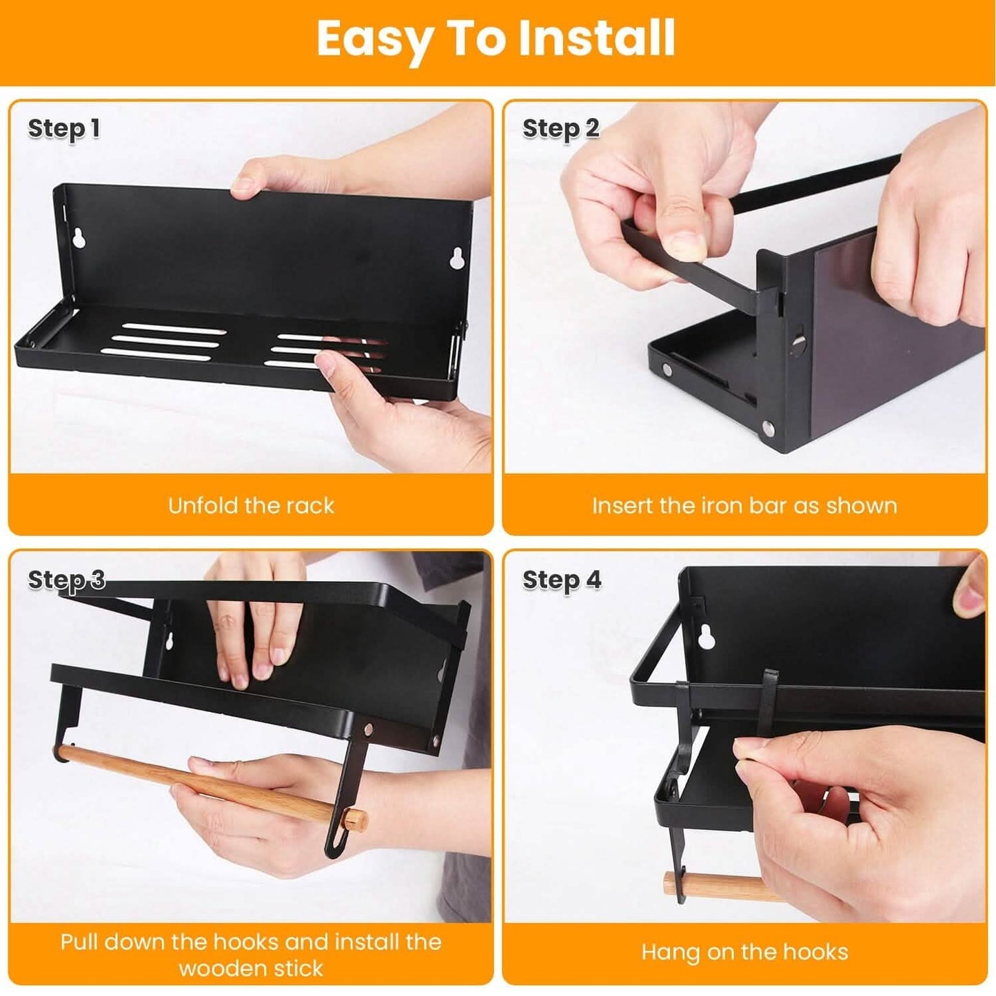 2-Piece: Magnetic Spice Racks for Refrigerator with Paper Towel Holder