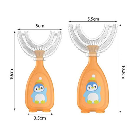 2-Piece: Manual Children's U-Shaped Toothbrush