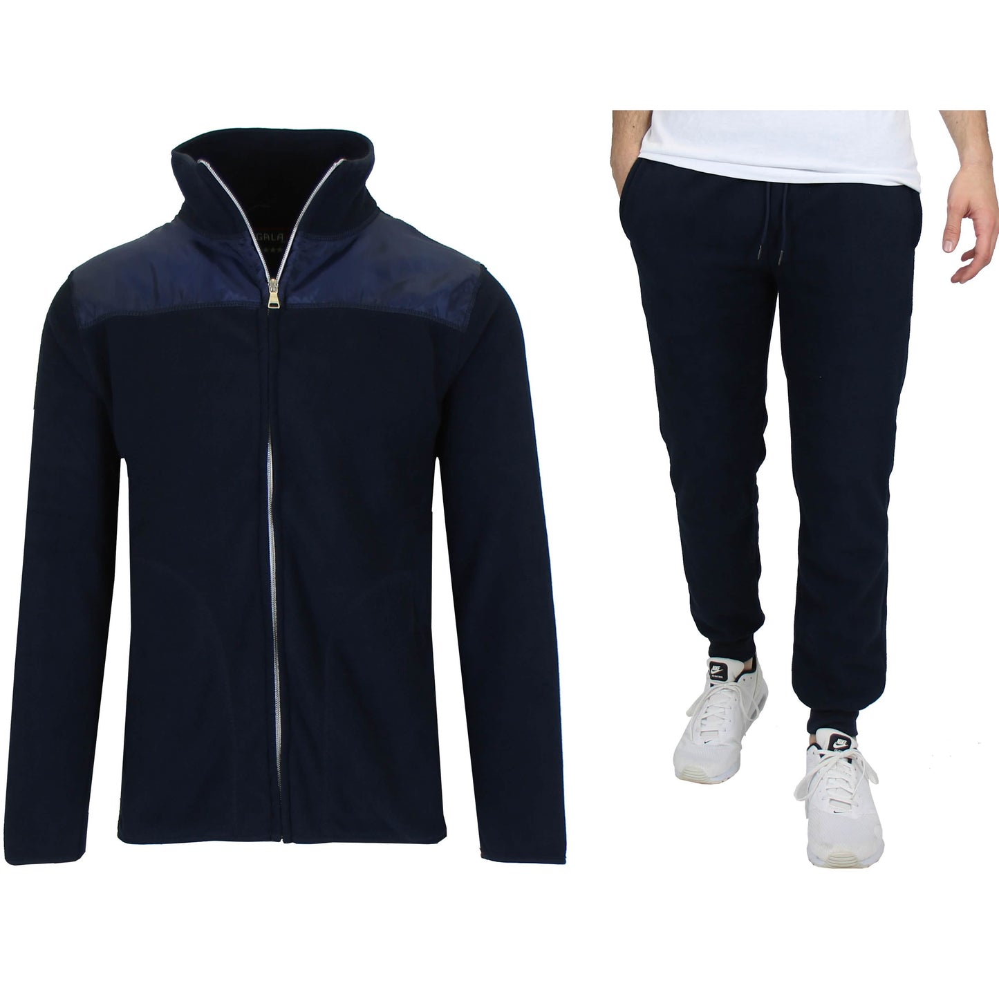 2-Piece: Men's Polar Fleece Sweater Jacket & Jogger Sweatpants Set