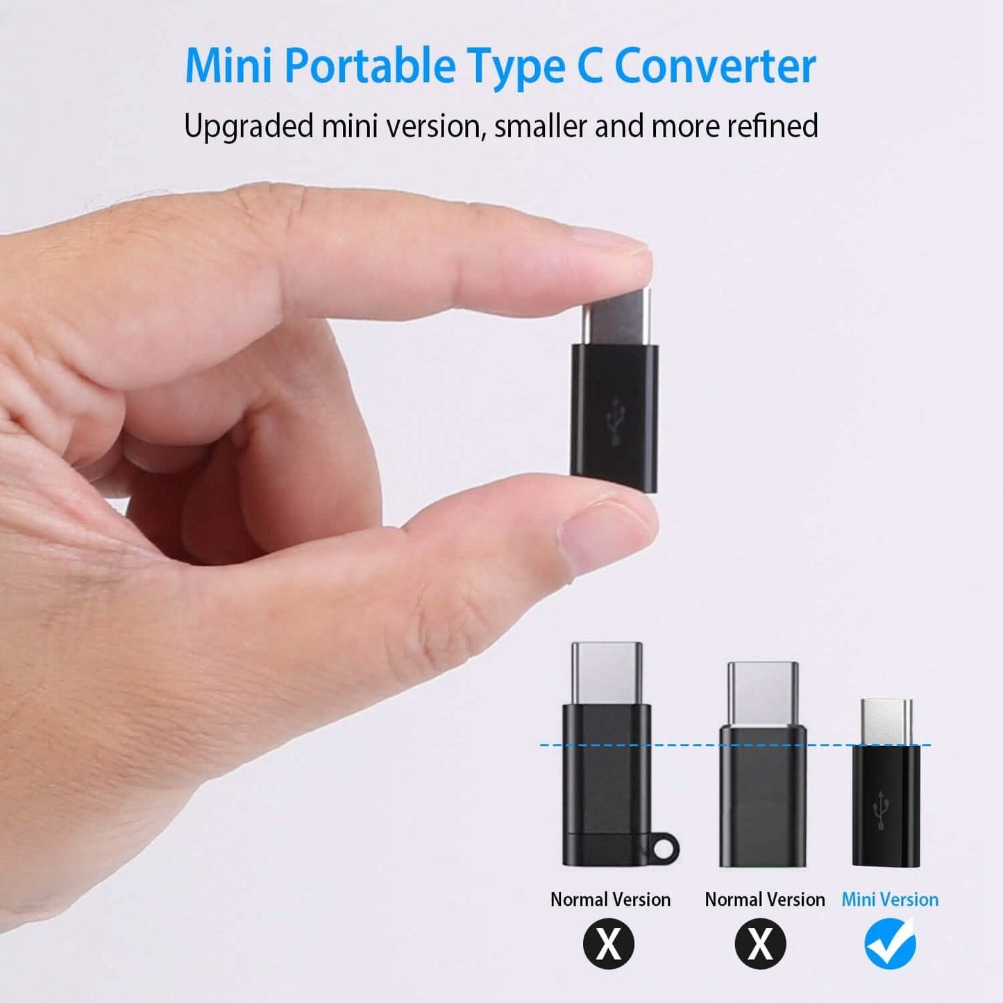 2-Piece: Micro USB To Type C Adapter