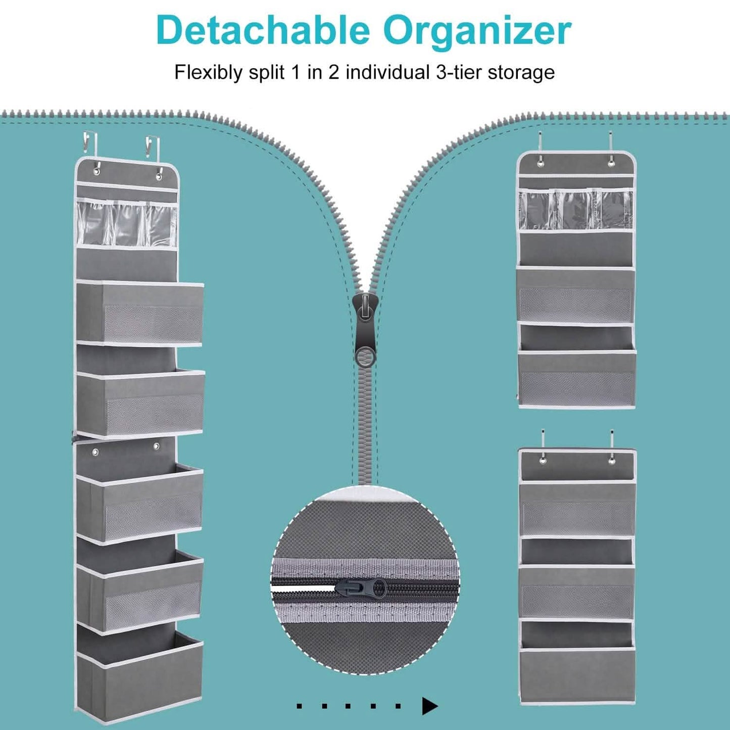 2-Piece: Over the Door Organizer 6-Tier Hanging Basket