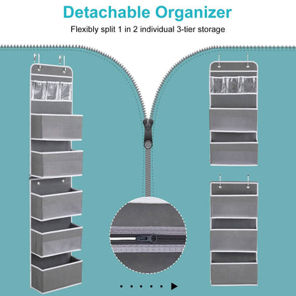 2-Piece: Over the Door Organizer 6-Tier Hanging Basket