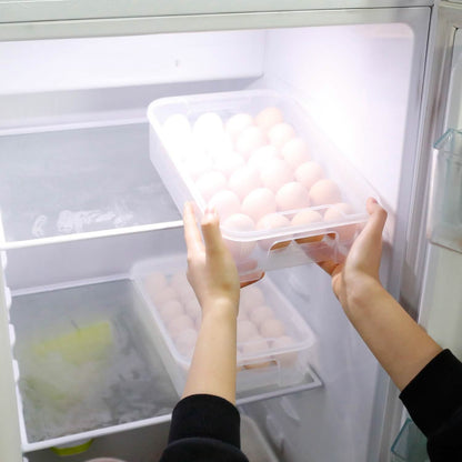 2-Piece: Plastic Egg Holder Stackable Egg Storage Box
