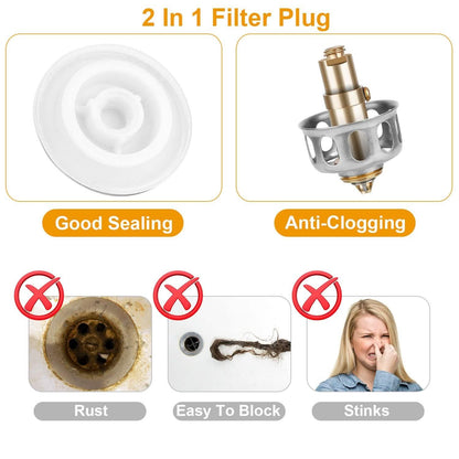 2-Piece: Pop Up Sink Drain Plugs