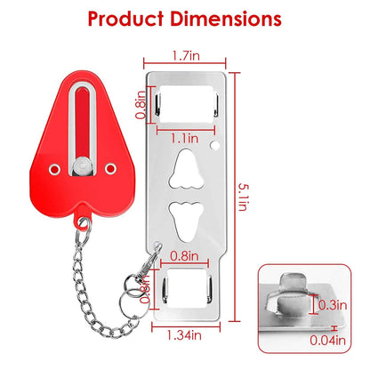 2-Piece: Portable Travel Door Lock Home Hotel Apartment Security Lock