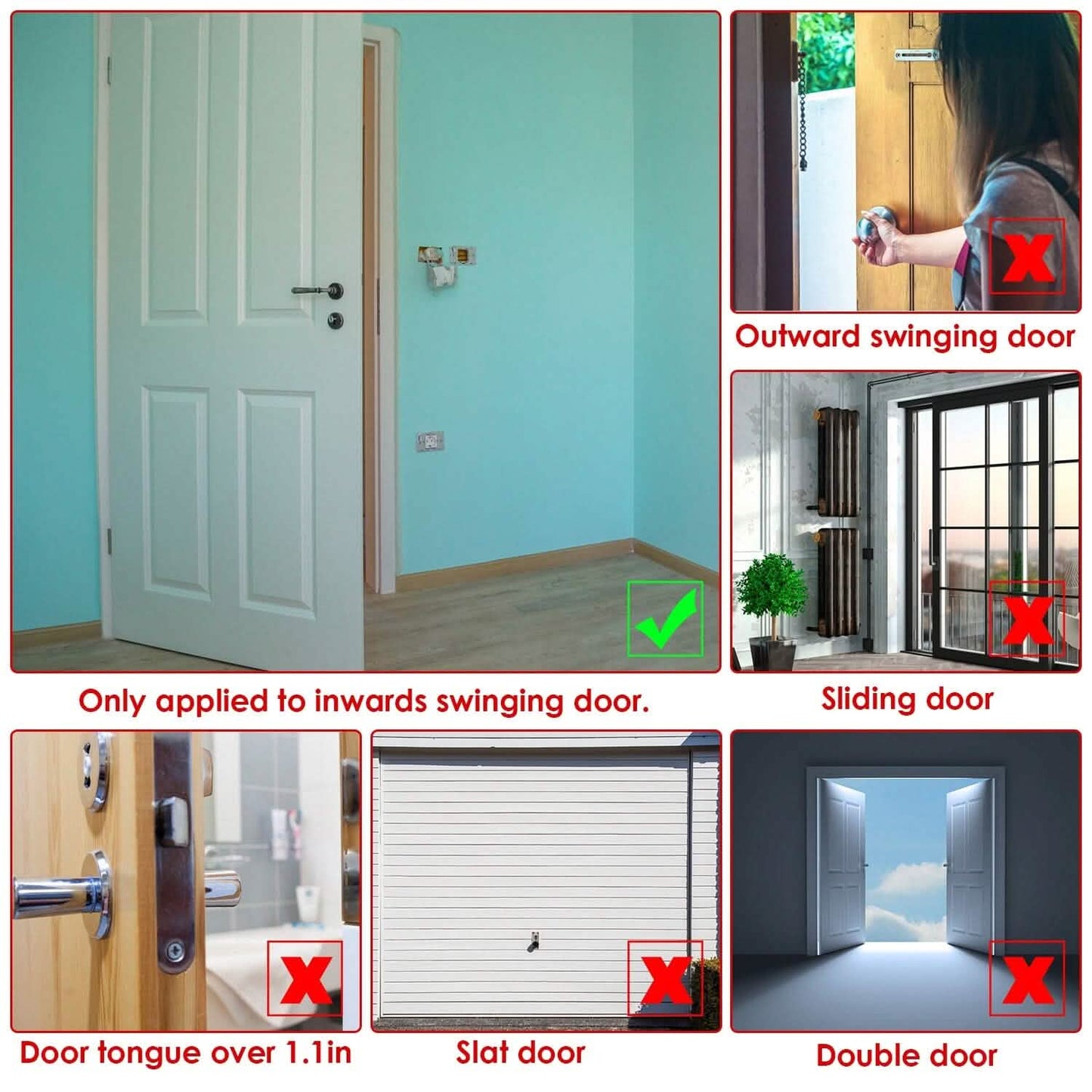 2-Piece: Portable Travel Door Lock Home Hotel Apartment Security Lock