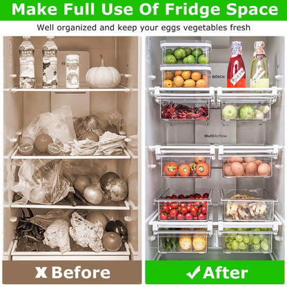 2-Piece: Refrigerator Egg Drawer 36 Egg Capacity Snap On Hanging Storage Tray