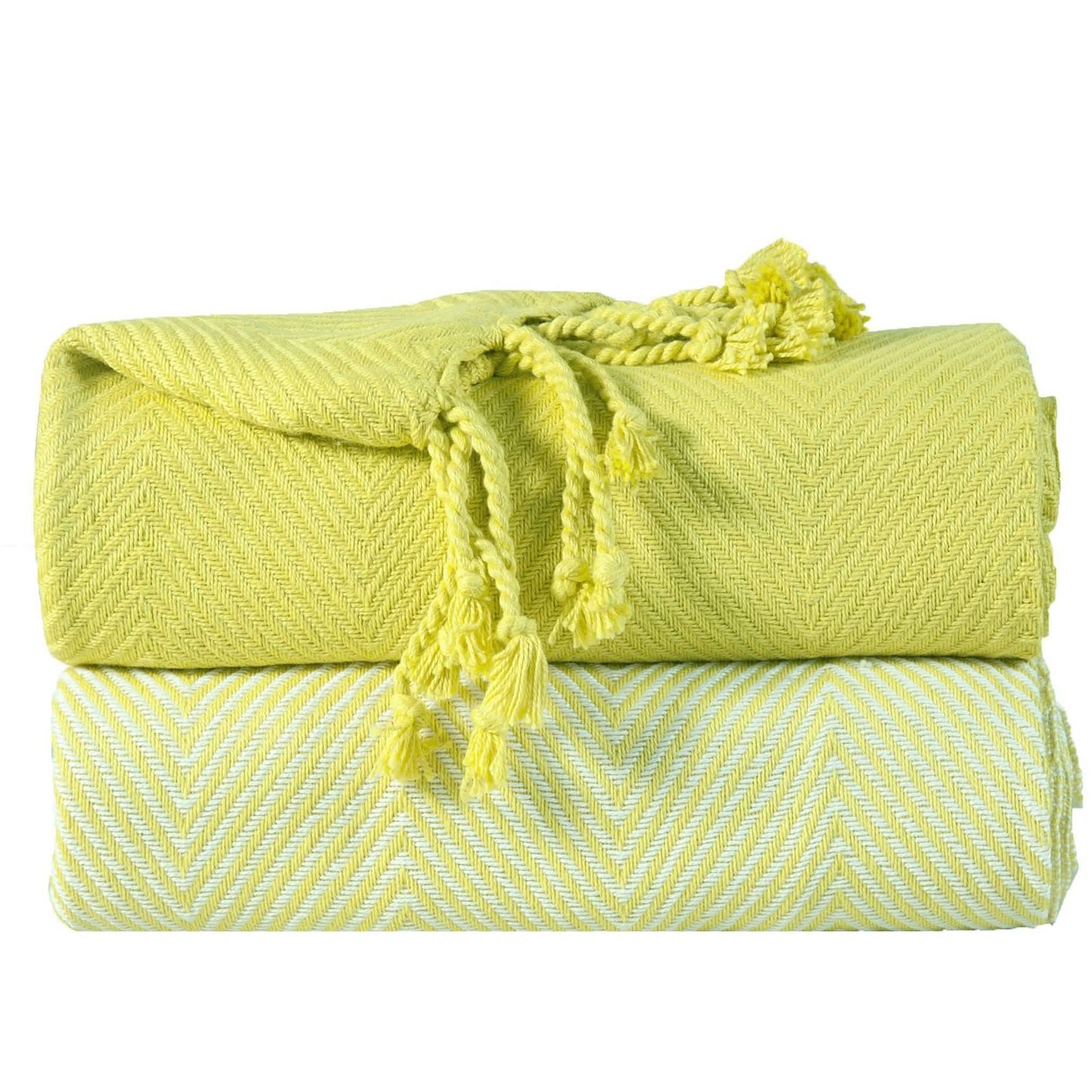 2-Piece Set: 100% Cotton Hand Twisted Throw Blanket 50" X 60"