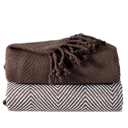 2-Piece Set: 100% Cotton Hand Twisted Throw Blanket 50" X 60"