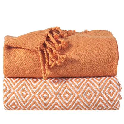 2-Piece Set: 100% Cotton Hand Twisted Throw Blanket 50" X 60"