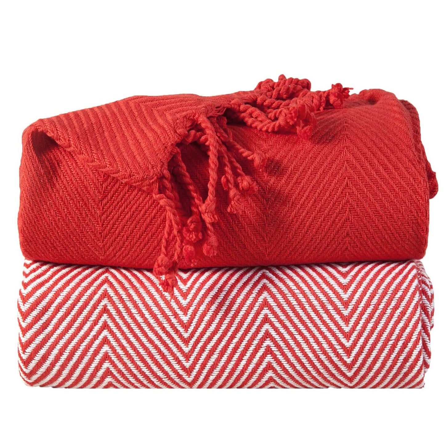2-Piece Set: 100% Cotton Hand Twisted Throw Blanket 50" X 60"