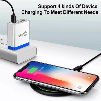 2-Piece Set: 4-Port High Speed Wall Charger + 3-in-1 Cable Combo
