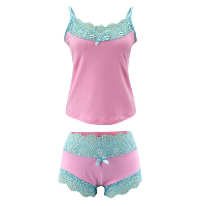 2-Piece Set: Cami + Shorts Set For Women Nightwear