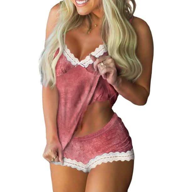 2-Piece Set: Cami + Shorts Set For Women Nightwear