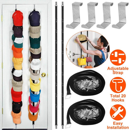 2-Piece Set: Cap Rack Holder Over the Door