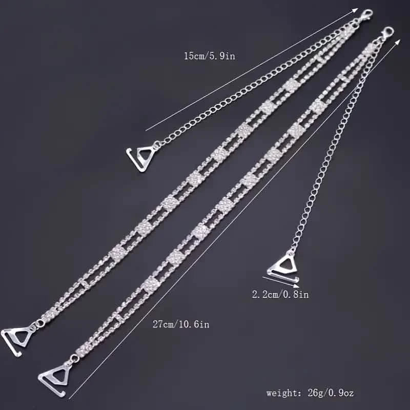 2-Piece Set: Elegant & Sexy Rhinestone Bra Straps