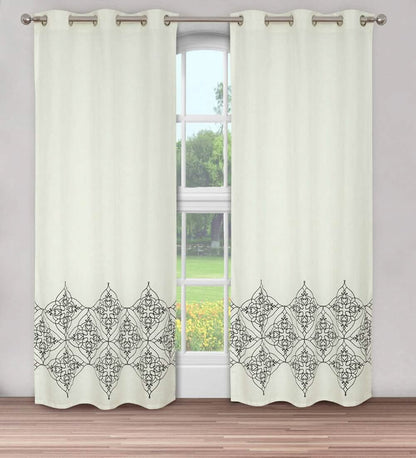 2-Piece Set: Global Varanasi Embroidered Window Panel Pair