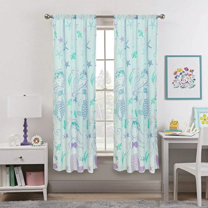 2-Piece Set: Kidz Mix Mystical Mermaid Window Panel Pair
