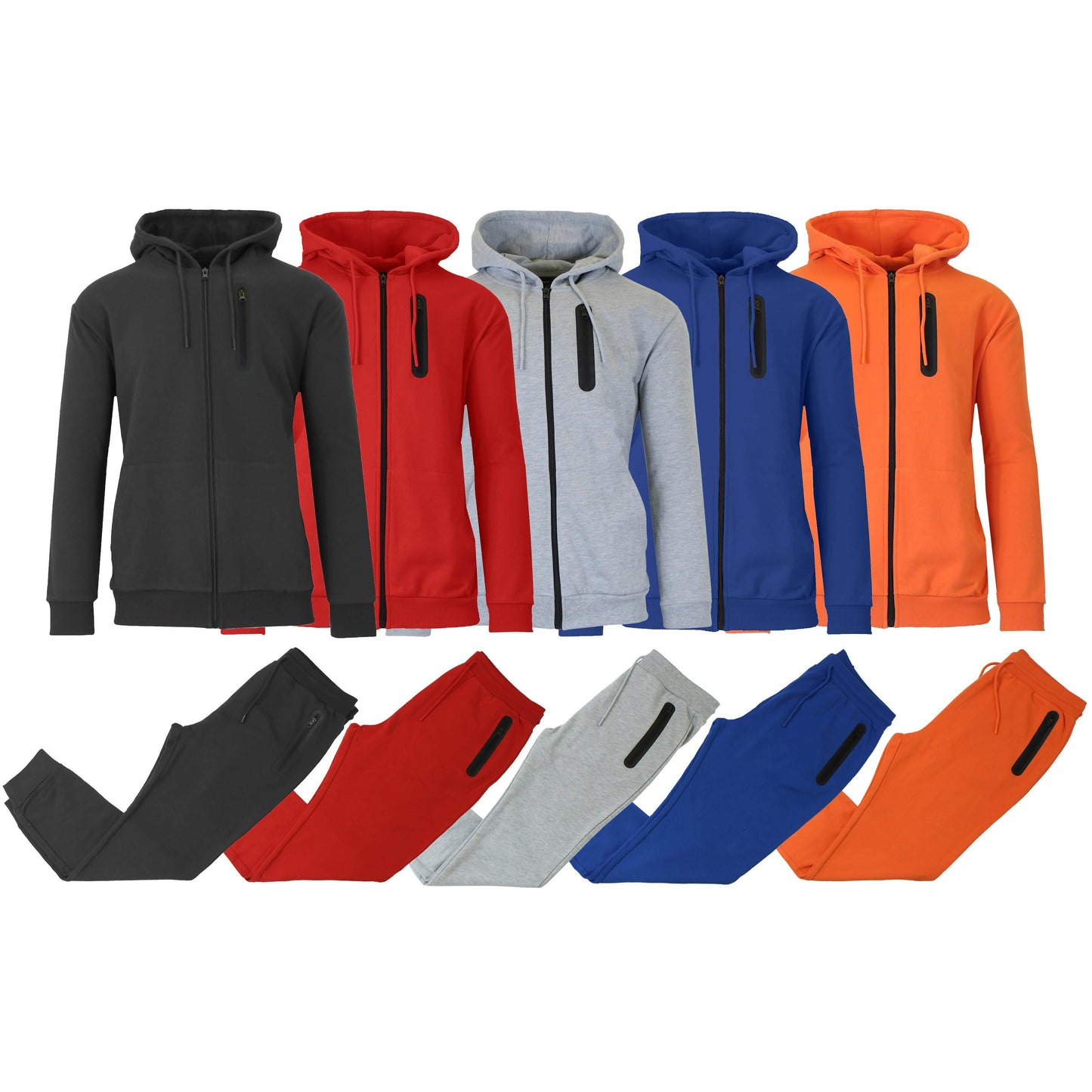 2-Piece Set: Men's Slim Fitting French Terry Hoodie & Jogger