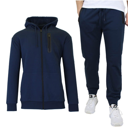 2-Piece Set: Men's Slim Fitting French Terry Hoodie & Jogger