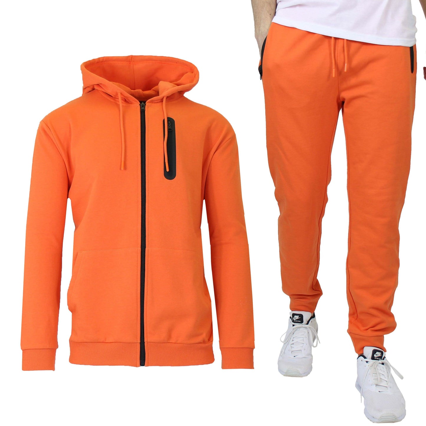 2-Piece Set: Men's Slim Fitting French Terry Hoodie & Jogger