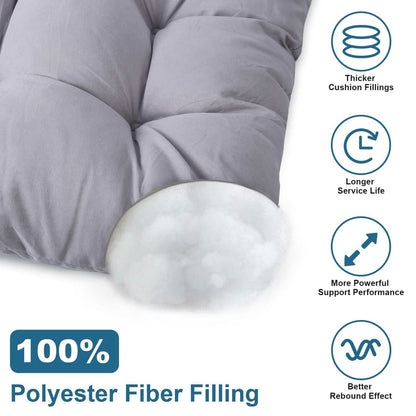 2-Piece Set: Rocking Chair Cushion with Non-Slip Ties Polyester Fiber Filling