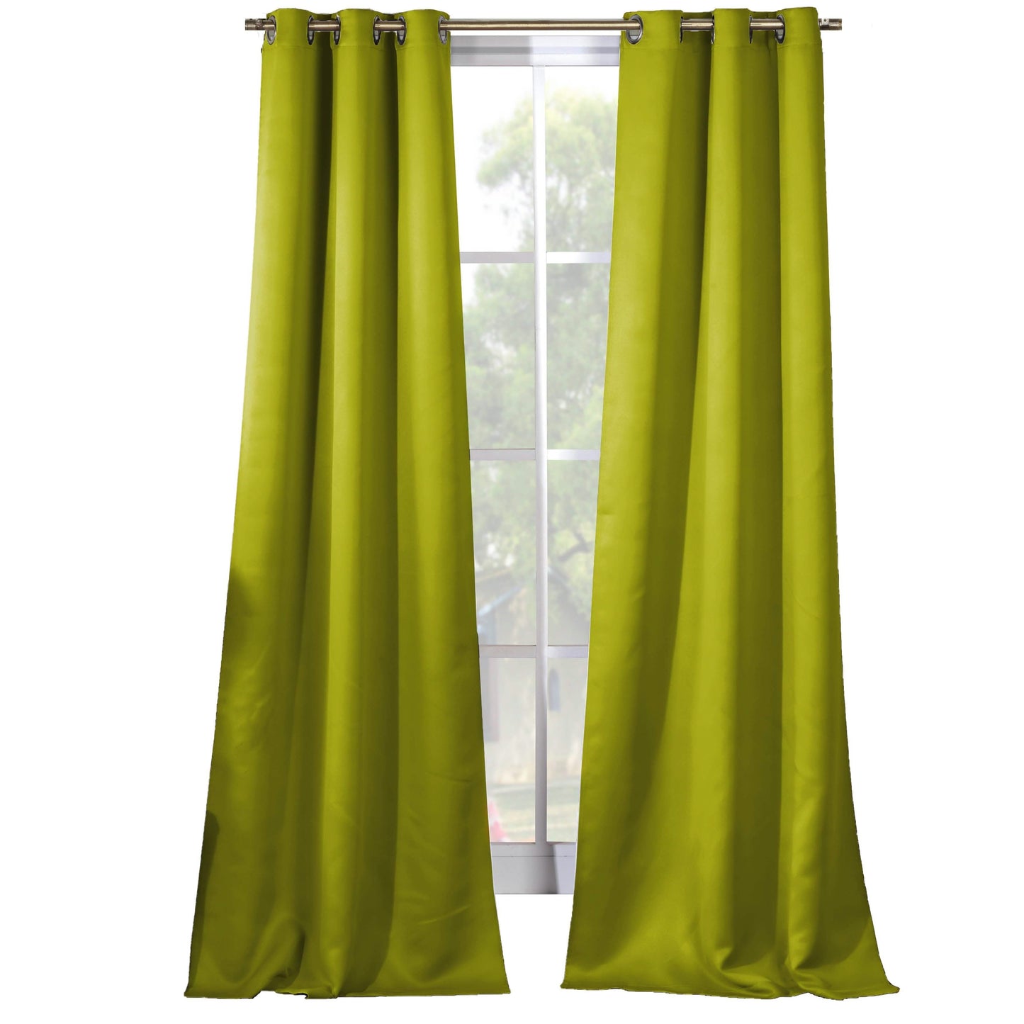 2-Piece Set: Solid Blackout Thermal Grommet Window Curtain Pair Panel