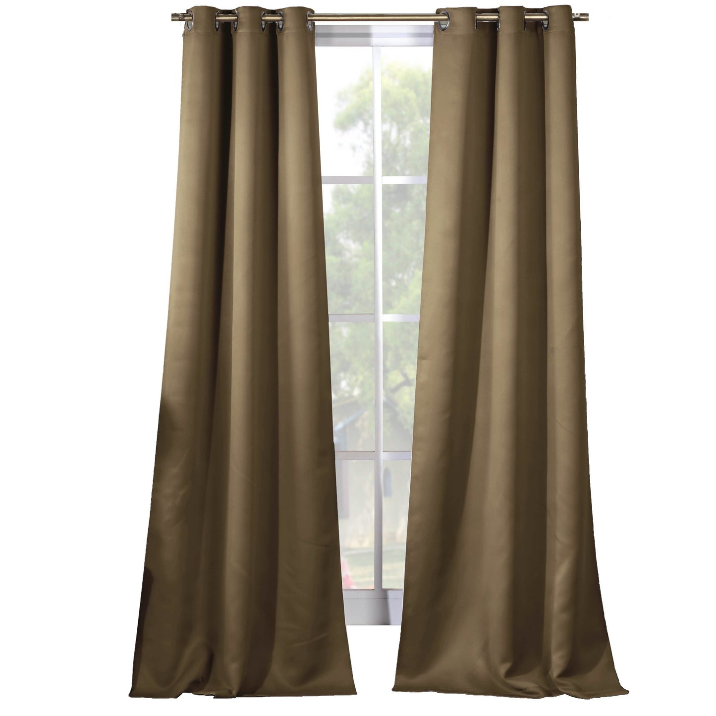 2-Piece Set: Solid Blackout Thermal Grommet Window Curtain Pair Panel