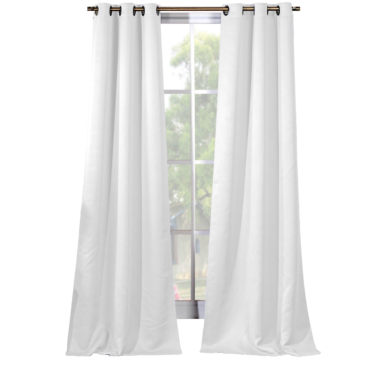 2-Piece Set: Solid Blackout Thermal Grommet Window Curtain Pair Panel
