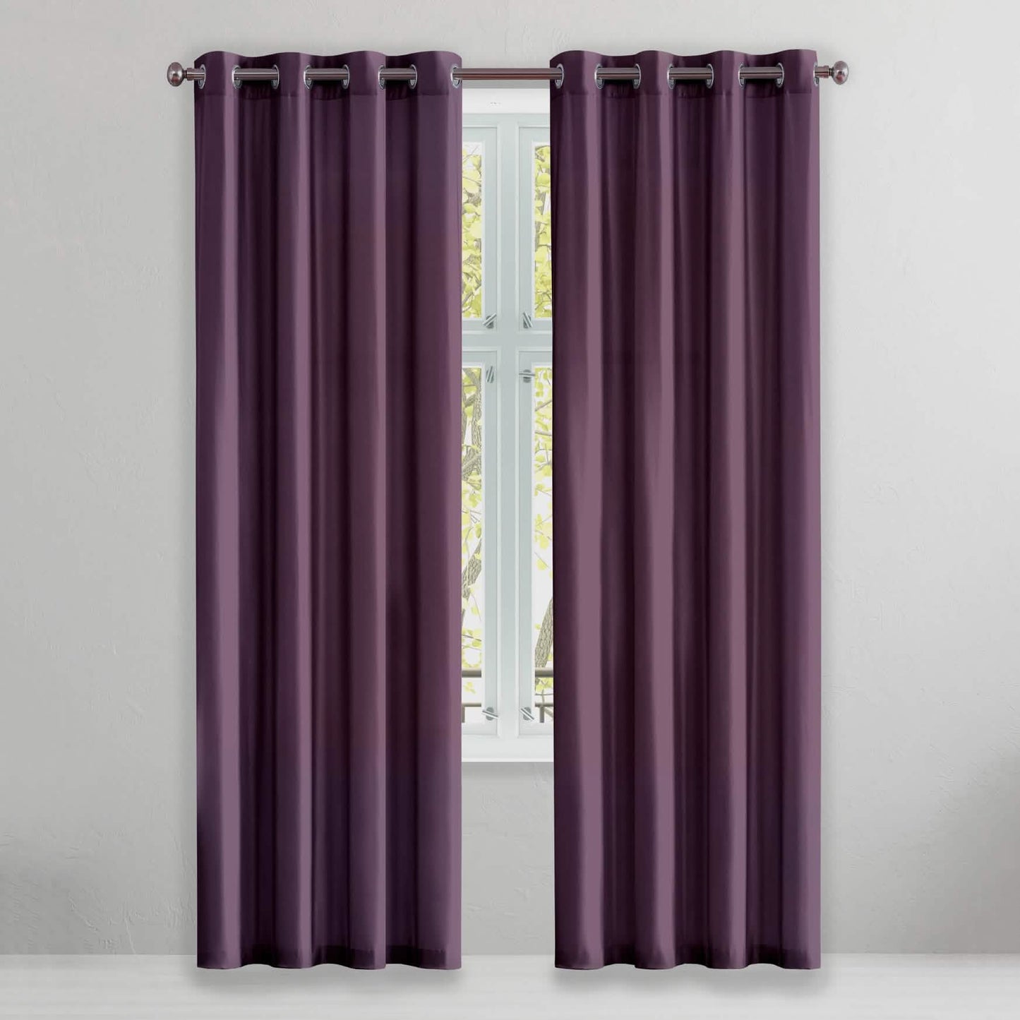 2-Piece Set: Solid Blackout Thermal Window Curtain Pair Panel