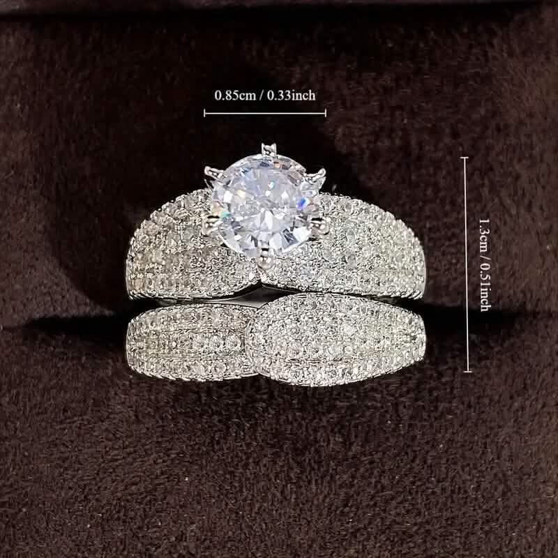 2-Piece Set: Sterling Silver Bridal Ring