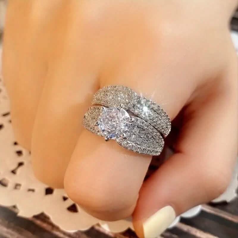 2-Piece Set: Sterling Silver Bridal Ring