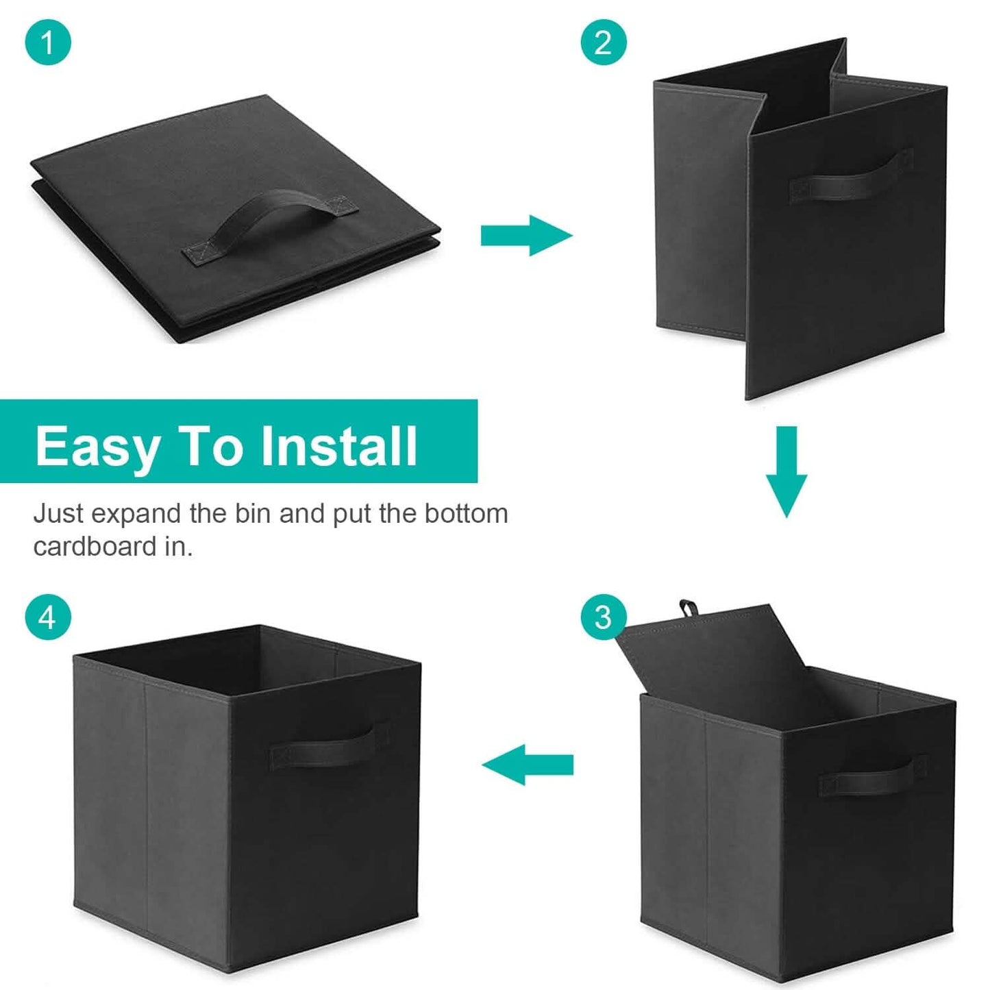 2-Piece Set: Storage Bin Non-Woven Fabric Cube Organizer