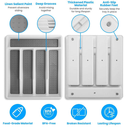 2-Piece: Silverware Utensil Organizer