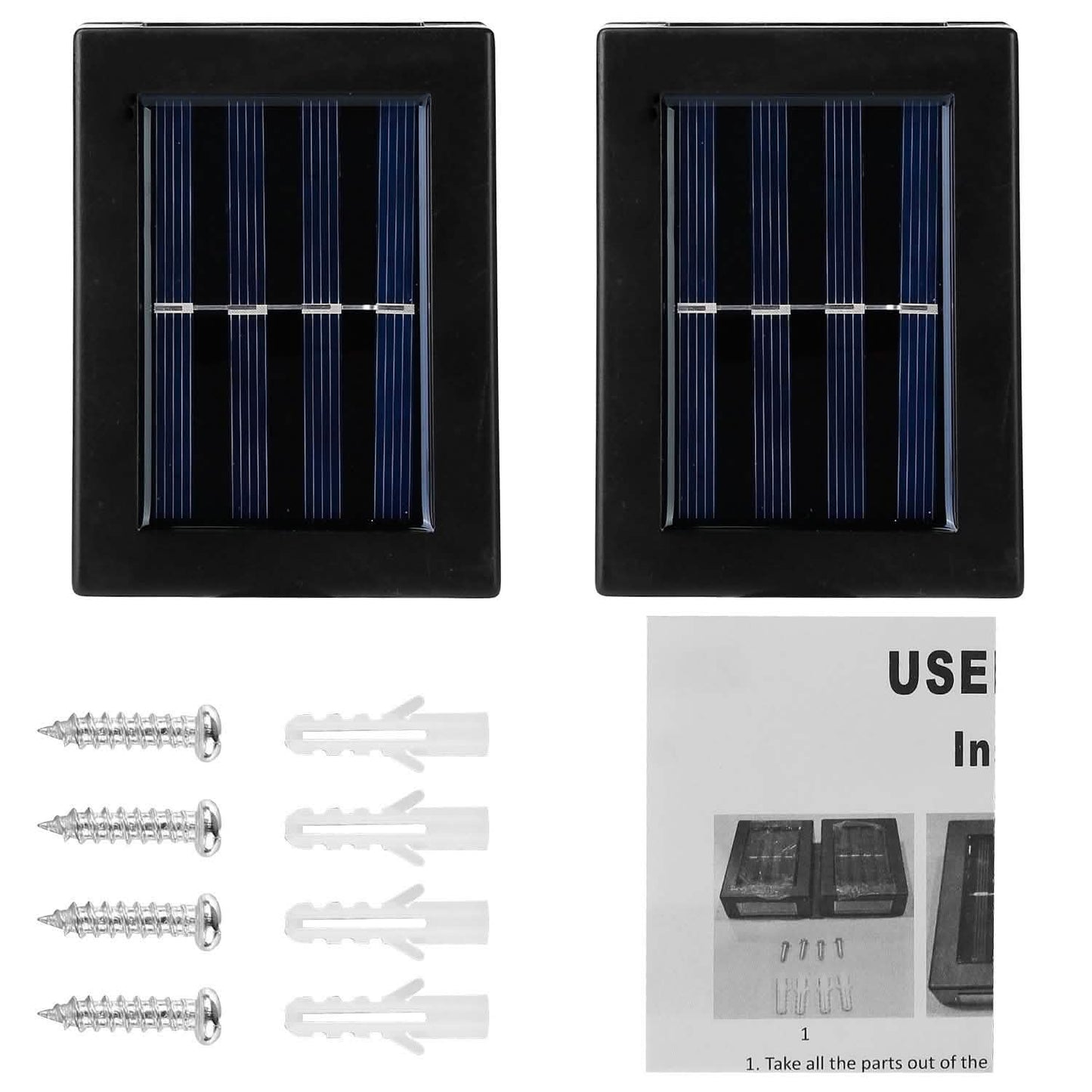 2-Piece: Solar Deck Outdoor Lights