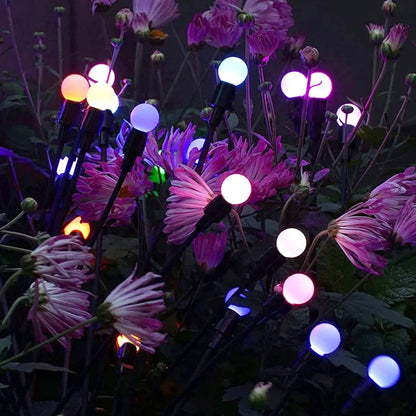 2-Piece: Solar Firefly Lights Swaying Decorative Pathway Lamp