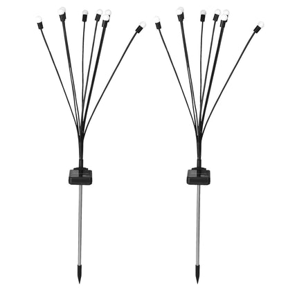 2-Piece: Solar Firefly Lights Swaying Decorative Pathway Lamp