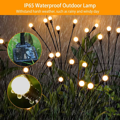 2-Piece: Solar Firefly Lights Swaying Decorative Pathway Lamp