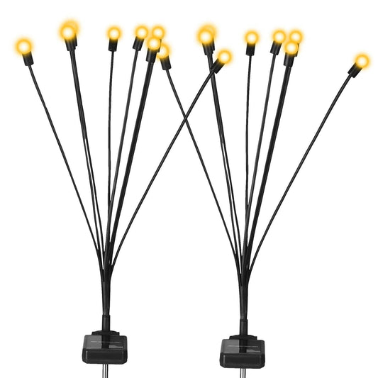 2-Piece: Solar Firefly Lights Swaying Decorative Pathway Lamp