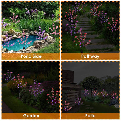2-Piece: Solar Powered Garden Light Orchid