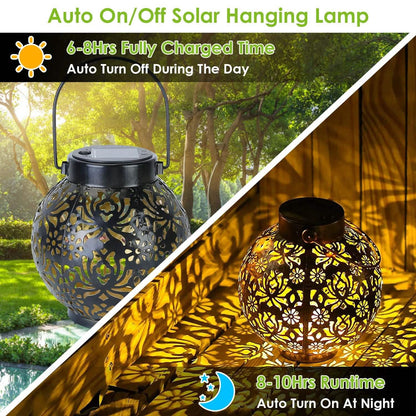 2-Piece: Solar Powered Hanging Lights