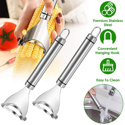 2-Piece: Stainless Steel Corn Cob Peelers