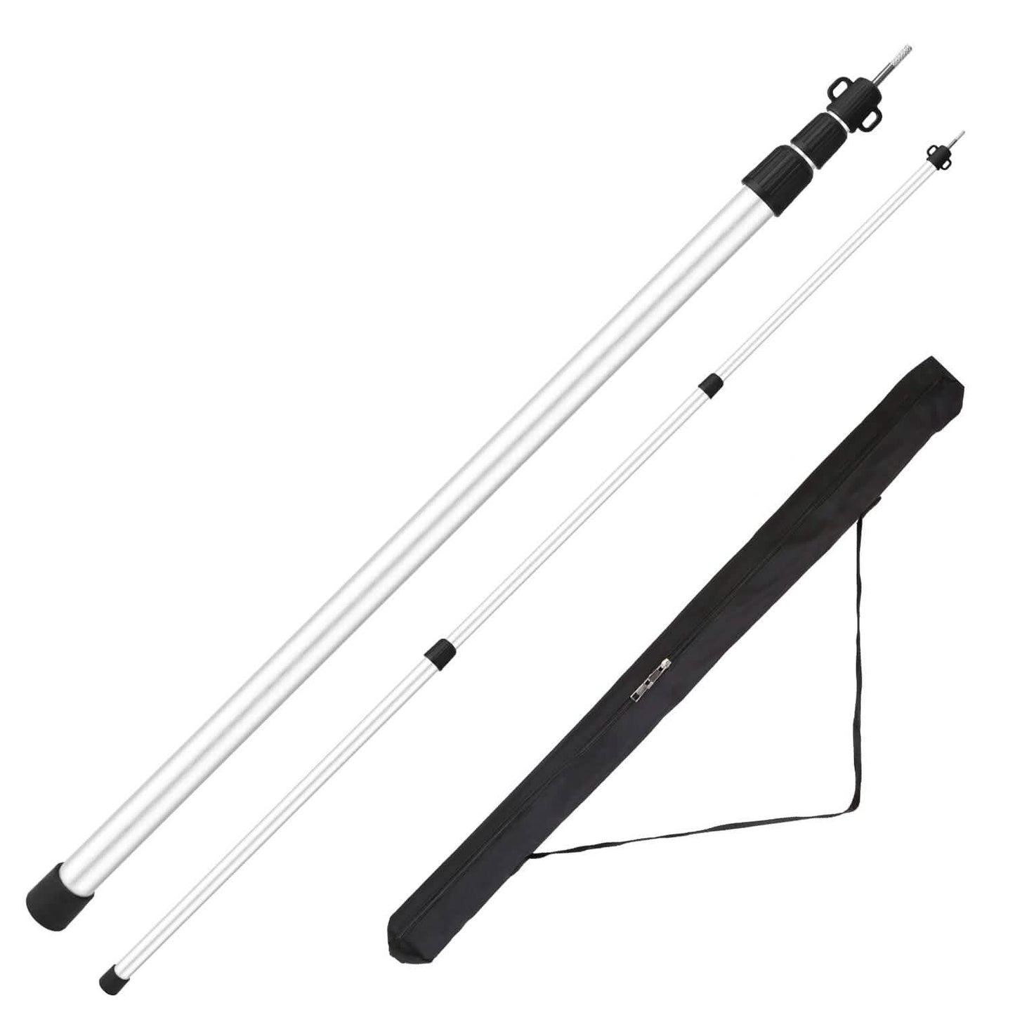 2-Piece: Telescoping Tarp Poles Portable Aluminum Awning Poles
