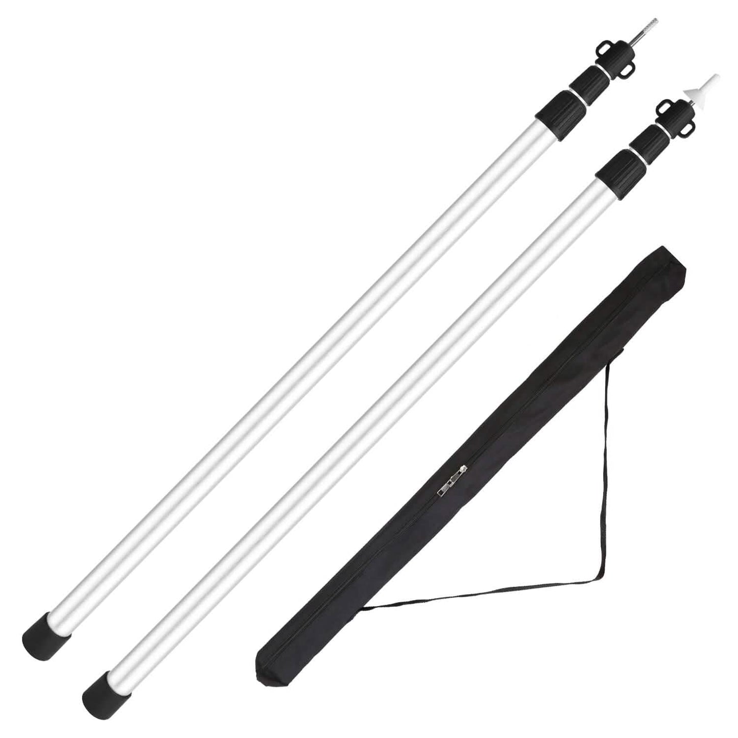 2-Piece: Telescoping Tarp Poles Portable Aluminum Awning Poles