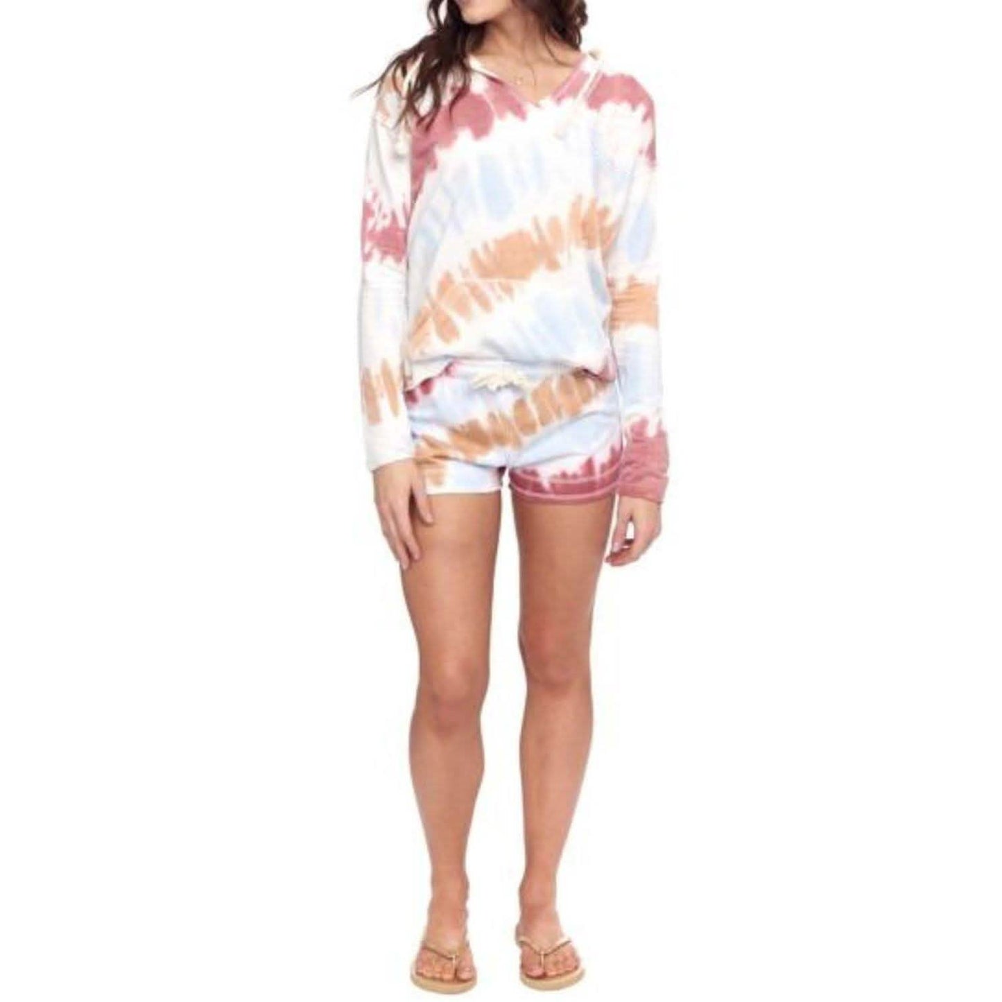 2-Piece: Tie-Dye Hoodie and Shorts Lounge Sets