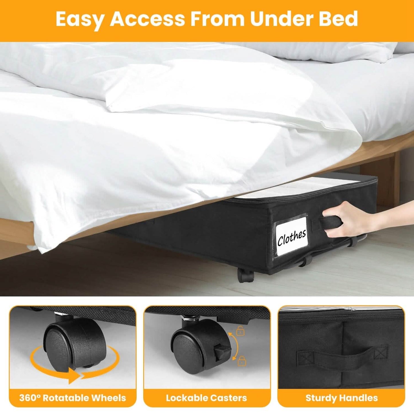 2-Piece: Under Bed Storage Container